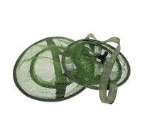 Operitacx Foldable Fishing Basket Fish Trap, Three-layer Collapsible Small Mesh Nylon Green, Prevents Fish Escape, for Experienced Anglers and Beginners, Freshwater Fishing, Outdoor