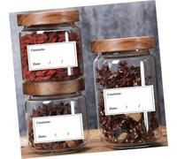Operitacx Food Container Labels for Kitchen Storage Preprinted Refrigerator Date Stickers PVC Black Jar Labels for Food Tracking and Inventory Management at Home Restaurants