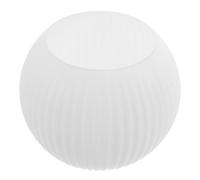 Operitacx Glass Globe Lamp Shade White Sodium Calcium Glass Dome Lampshade Striped Flatmouth Design Excellent Light Transmission Easy Installation for Bedroom Living Room Ceiling Light