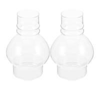 Operitacx Glass Lamp Shades 6 1/4 Inch Tall for Kerosene Lamps 2pcs with Wind Shield Artistic Retro Style for Home Decor and Vintage Settings
