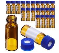 Operitacx Glass Vials with Lids and Cap Liners for Bulk Experiments and Research Projects Tight Seal Small Glass Jars for Liquid Samples 100 Pcs 2ml Brown Graduated Sample Bottles