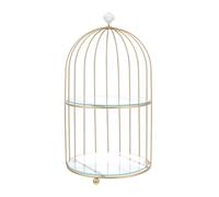 Operitacx Golden Birdcage Cake Stand: Elegant 2 Tier Metal Dessert Display Tray - Ideal for Cupcakes, Sweets, and Afternoon Tea Parties