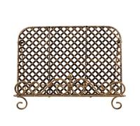 Operitacx Golden Iron Cookbook Stand with Stain Resistant and Space-Saving Design, Vintage Style Recipe Book Holder for Kitchen Countertop, for Cooking and Studying