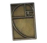 Operitacx Golden Ratio Pin Math Enthusiasts Pin Digital Graphic Badge Rectangle Metal Brooch with Medieval Artistic Style Vintage Sophisticated Design Commemorative Item for Teachers Special