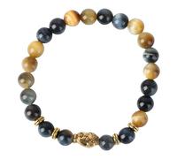 Operitacx Golden Tiger Eye Buddha Beaded Wrist Chain Stretch Bracelet Stone Fashion Wrist Ornament Easy to Wear and Take off Stylish Accessory for Women