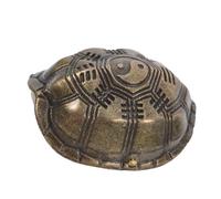 Operitacx Good Luck Copper Turtle Shell Figurine for Study Table Decoration with Feng Shui and Fortune-telling Features in Brown Turtle Shell Design