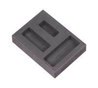 Operitacx Graphite Ingot Mold Melting Casting Mould with Strong Acid and Alkali Resistance 3 Slots Molded High Purity Graphite for Gold and Non-Ferrous Metal Craft Suitable for Emergency