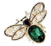 Operitacx Green Crystal Bee Brooch Pin Metal Lapel Pin Clothes Badge Versatile Accessory Stylish Alloy Rhinestone Design for Men Women