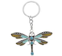 Operitacx Green Zinc Alloy Dragonfly Key Chain, Creative Animal Keychain, Purse and Car Key Decoration, for Friends and Family Events