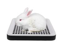 Operitacx Guinea Pig and Rabbit Litter Box with Heightened Fence Design and Thick Bottom Net, Easy to Install Pp Pet Toilet Prevents Feet from Getting Stuck, Suitable for Small Animal Cage