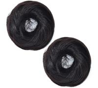 Operitacx Hair Bun Holders Flexible Hair Extensions 2pcs Black Made of High Temperature Silk to Create Elegant Hairstyles Easily, for Daily Use and Special Occasions