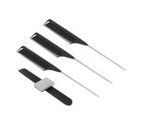 Operitacx Hairdressing Tool Set U-shaped Hairpin Holder and Steel Pin Tail Comb, Black Hair Clip Bracelet and Hairstyling Combs for Professional Barber and Salon Use