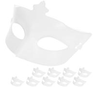 Operitacx Half Face Mask for Plastic 10 Pcs White Masquerade Cosplay Party