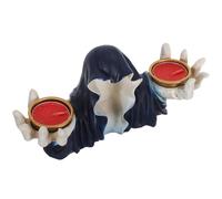 Operitacx Halloween Ghost Tealight Candle Holder Resin Decoration with Blue Faceless Ghost Design for Tabletop Use, Creating a Mysterious and Spooky Atmosphere for Halloween Party Ambience