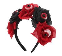 Operitacx Halloween Headband for Women with Spooky Bloody Eyeball and Rose Fabric Design, Lightweight Versatile Accessory for Role Playing Experience and Themed Parties