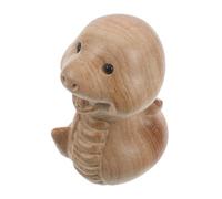 Operitacx Hand-carved Wooden Snake Figurine Feng Shui Zodiac Snake Sculpture for Year Spring Festival Tabletop Decoration Symbol of Wisdom Expert Craftsmanship Compact Design