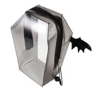 Operitacx Handbag Convenient Handle, Waterproof with Buckle Bell Surface and Gothic Coffin Halloween Pvc Purse Storage for Women for Theme Park Visits Outdoor Events