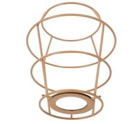 Operitacx Handcrafted Rope Lampshade Frame, 8.5x9.5x14.5cm Metal Wire Lamp Shade Holder for DIY Table and Ceiling Lights, Rustic Brown Iron Lampshade Bracket for Artistic Light Fixtures