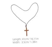 Operitacx Handcrafted Wooden Cross Pendant for Car Mirror Religious Wood Charm with Classic Design Smooth Finish Easy Hanging for Men Women Interior Decoration