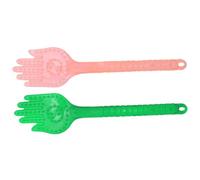 Operitacx Handheld Portable Body Massage Stick Set for Acupressure and Meridian Therapy, PVC Pat Back Slap Massage Hammer for Leg and Shoulder Relaxation, 2pcs Green and Orange Pink Body