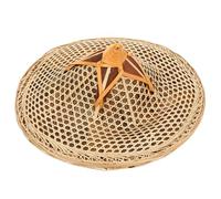 Operitacx Handmade Bamboo Straw Hat Hanging Lamp Shade Cover Durable Woven Pendant Light Cover with High Light Transmission Warm Diffused Glow Chinese Style for Restaurant Bar Cafe Decor