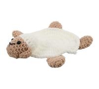 Operitacx Handmade Cute Sheep-shaped Yarn Coaster Nonslip Protection and Versatile Use, Rustic White Woven Desk Coasters for Office and Home Table Drinks