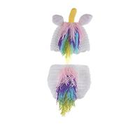 Operitacx Handmade Wool Costume Kit Unicorn Photo Prop Outfit for Boys Soft Stretchy Knitted Beanie and Clothes Comfortable Days Photoshoot Clothing Pink