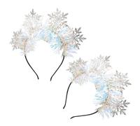 Operitacx Headbands Xmas Hair and 2pcs Christmas Snowflake Accessories for Season Comfortable Composite Leather Felt Cloth Hair Ornament Festive Hoops Holiday