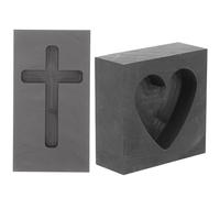Operitacx Heart Shape Graphite Mold 2X2X0.8 Inch for Casting Gold Copper Silver Brass Ingots Durable Metal Casting Molds DIY Projects