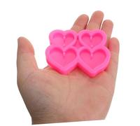 Operitacx Heart Shape Silicone Mold with Hole for DIY Jewelry and Keychain Making Soft Resin Casting Mold for Valentine Crafts Multi-Material Use Including Wax and Soap Easy Demolding for