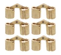 Operitacx Hidden Brass Barrel Hinges Silent Smooth Operation 6pcs with 180 Degree Opening Angle Space Optimisation for Kitchen Cabinets and Wooden Boxes for Small Kitchen Storage