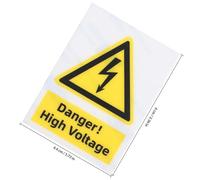 Operitacx High Voltage Caution Label Sign with Text and Symbols, PC Material Safety Warning Sticker for Industrial Electrical Equipment, for Workplace Safety and Hazard Prevention
