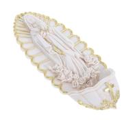 Operitacx Holy Water Font Resin for First Communion and Housewarming, Unique Design Religious Altar Decor, Easy to Install Beige Wall Hanging Ornament for Daily Prayers and Blessings