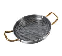 Operitacx Honeycomb Frying Pan and Designed to Reduce Oil Consumption Resistant to Dents Thickened Stainless Steel for Seafood and Crayfish for Everyday Cooking