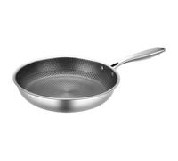 Operitacx Honeycomb Pan Nonstick Frying Pan Stainless Steel Flat Bottom One-piece Construction for Frying Eggs and Steaks in Kitchen