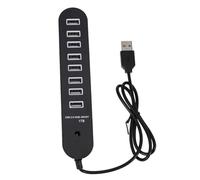 Operitacx Hub Black with Fast Data Transfer 8-port Dm-hb70 USB 2.0 Lightweight Plastic Design Extra USB Ports Laptop Expansion Compact Adapter Hub for Computer and Tablet