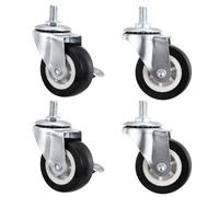 Operitacx Inch Threaded Stem Swivel Caster Wheels 4pcs Pvc and Iron Material with No Noise and Large Load-bearing Capacity Two Casters for Furniture Suitable for Art Tables and Warehouses