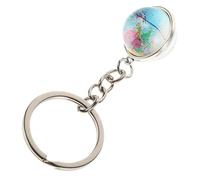 Operitacx Innovative Globe Pattern Cabochon Keychain Stylish Earth Map Charm for Keys and Bags Unique Glass Pendant Craftsmanship Thoughtful Loved Ones
