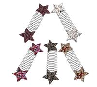 Operitacx Invisible Hair Clips 5Pcs Star Hair Pins Comb Slides for Women No-Mark Hair Fixer Accessories for Side Hair Styling Work Special Occasions