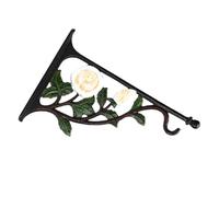 Operitacx Iron White Rose Wall Planter Hook Rust-Proof Sturdy Bearing Capacity Flowerpot Hanger for Balcony and Courtyard Garden Decoration
