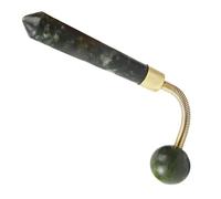 Operitacx Jade Stone Spring Massage Hammer for Full Body Meridian Therapy, Handheld Knocking Hammer for Neck Shoulder Back Relief, Manual Acupoint Tapping Massager Tool
