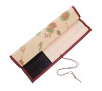 Operitacx Japanese Pencil Case Roll up Brush Holder 9 Slots Canvas Paintbrush Organizer for Artists Students Portable Watercolor Brush Storage Travel Pouch