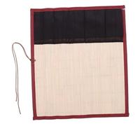 Operitacx Japanese Retro Bamboo Pen Curtain Brush Case for Watercolor Oil Paint Large Pencil Case Slots for Artist Travel and Studio Organization