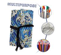 Operitacx Japanese Style Cotton Linen Pencil Roll Up Case Large Capacity Slot Pen Organizer Bag with Space Saving Design for Students Artists and Travelers Premium Colored Pencil Storage