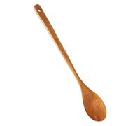 Operitacx Japanese Style Long Handle Wooden Mixing Kitchen Utensil Spoon for Effortless Stirring and Easy to Grip Cooking Tools with Natural Coffee Wood Finish