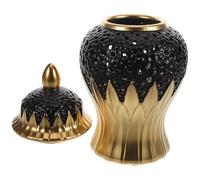 Operitacx Jar Elegant Simplicity with Lid Ceramic in Black Multi-purpose Decorative Storage Jar and for Or Use Home Party