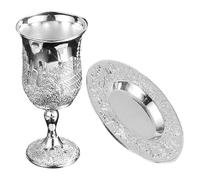 Operitacx Jewish Wine Cup Silver Plated Kiddush Cup 1 Set for Shabbat and Passover Festivals