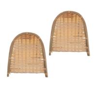 Operitacx Kitchen Dust Pan 2pcs Handmade Bamboo Woven Dustpans for Restaurant Decoration and Fruit Sorting with Decorative Basket Design