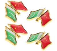 Operitacx Lapel Pins Alloy Material Pakistan China Friendship Flag 4pcs Brooches with Pin Back Design Elegant and Unique Style for Hats, Clothes, and Cultural Events