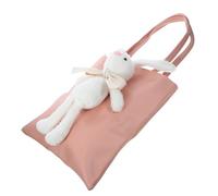 Operitacx Large Capacity Plush Handbag with Rabbit Pattern Lightweight Pu Material Comfortable Tote Bag for Women Suitable for Going and Working
